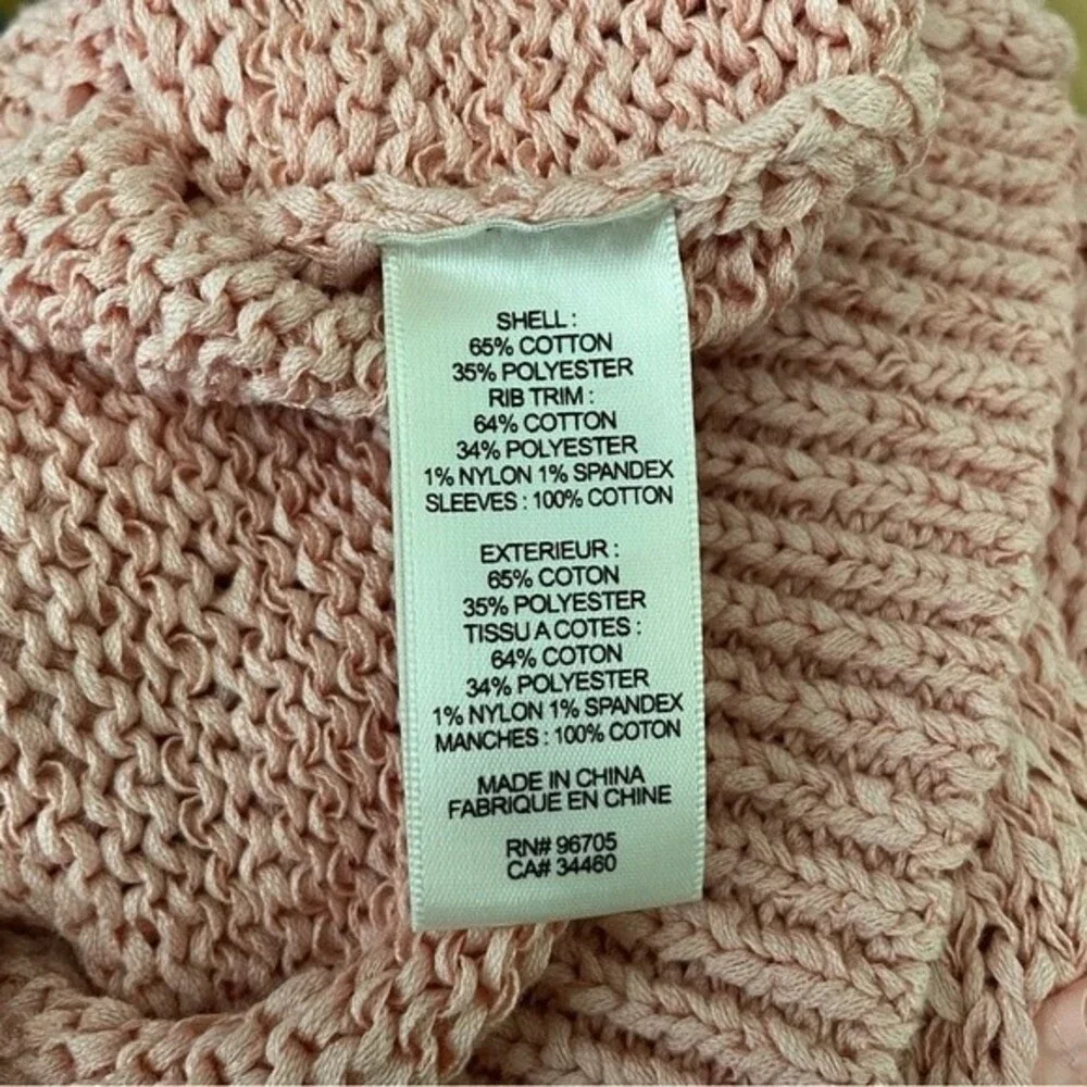 la vie rebecca taylor poplin blouse babydoll top peach pink knit v-neck preppy - Picture 7 of 14